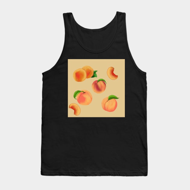 Peaches Pattern Cream Tank Top by TrapperWeasel